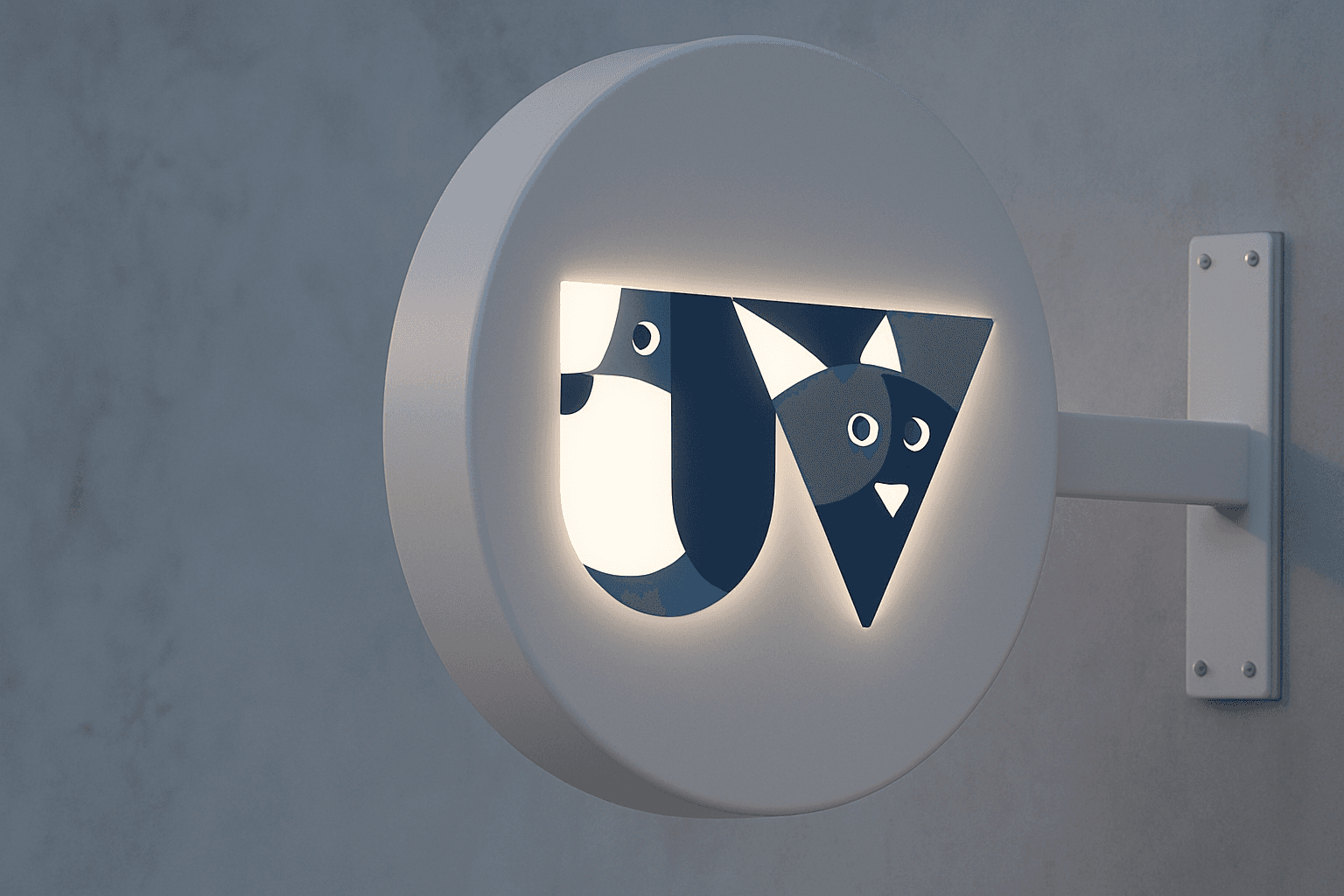 Upper Village Veterinary Hospital illuminated sign